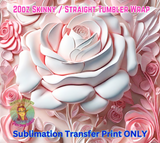 Sublimation Transfers  Sublimation Transfer  Sublimation Print  20oz Tumbler Transfer  20oz Sublimation Tumbler Transfer  3D Pink Floral  3D Pink Floral Sublimation Transfer