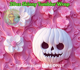 Sublimation Print, Sublimation Transfer, 3D Pumpkin, 20oz Sub Tumbler Print