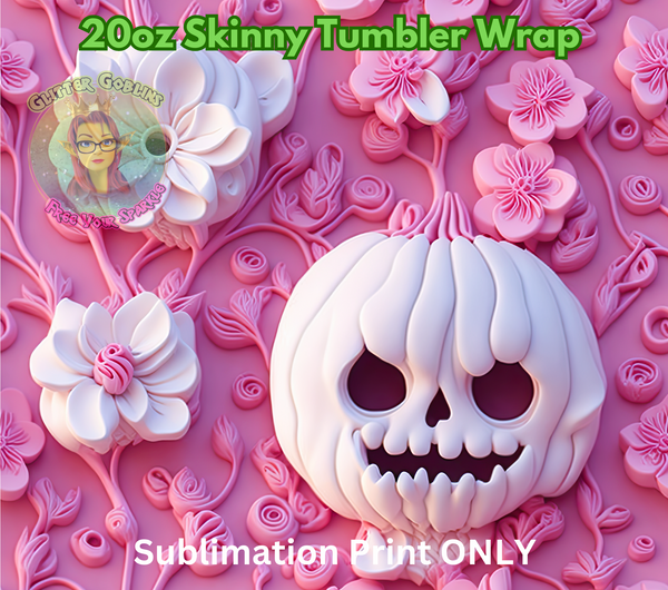 Sublimation Print, Sublimation Transfer, 3D Pumpkin, 20oz Sub Tumbler Print