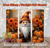 Fall Gnome, Fall Sublimation Transfer, 20oz Tumbler Transfers, Fall Gnome Transfer, Sublimation Tumbler Print