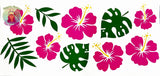 UV DTF Wraps  UV DTF Decals  UV DTF  Tumbler Decals  Glass Can Wraps  Hibiscus and Leaves UV DTF