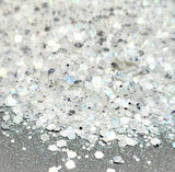 White glitter, Glitter, White Glitter Mix, Chunky White Glitter, Tumblers, Craft Supplies