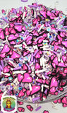 Sassy Hearts Sprinkle Mix – Pink Hearts, Rhinestones, Purple White Clay Embellishments