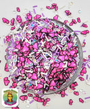 Sassy Hearts Sprinkle Mix – Pink Hearts, Rhinestones, Purple White Clay Embellishments