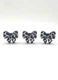 Cow Print Bow Straw Topper | 3D Printed Charms for Stanley 10mm | Black and White