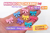3D Printed Mini Bows | Craft Embellishments | Flat Back Charms | DIY Foam Clay Accessories | Cute Bow Cabochons | Kids Hair Accessories