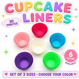 3D Cupcake Liners Set of 3 Sizes, Fake Bake Supplies - Foam Clay Accessories