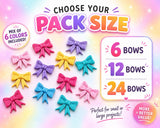 Mini Bow Variety Pack | 3D Printed Flat Back Bows | Craft Embellishments | Foam Clay Accessories | DIY Decor | Set of 6 12 24