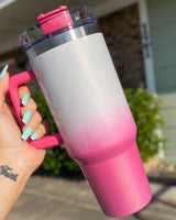 Tumblers  Hot Pink Tumbler  Cup Blanks  Blank Cups  40oz Tumbler with Handle  Hot Pink Ombre Tumbler