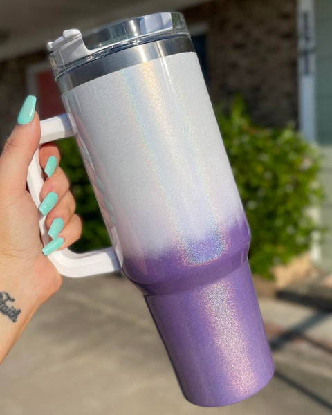 Blank Cups  Cup Blanks  40oz Tumbler with Handle  Purple Ombre Tumbler