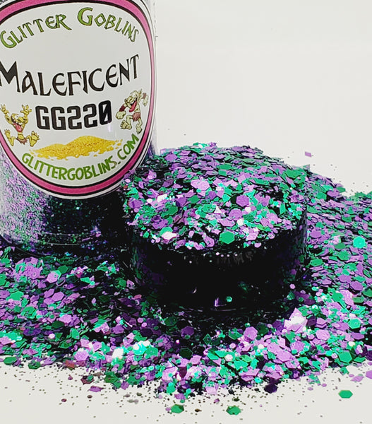 Maleficent - Chunky Mix of Purple and Green Glitter