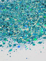 Mermaid Den - Blue / Aqua / Silver Chunky Glitter Mix